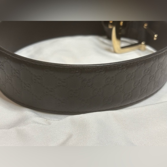 Gucci GG Guccissima Brown Leather Belt SZ 70/28 - Picture 3 of 5
